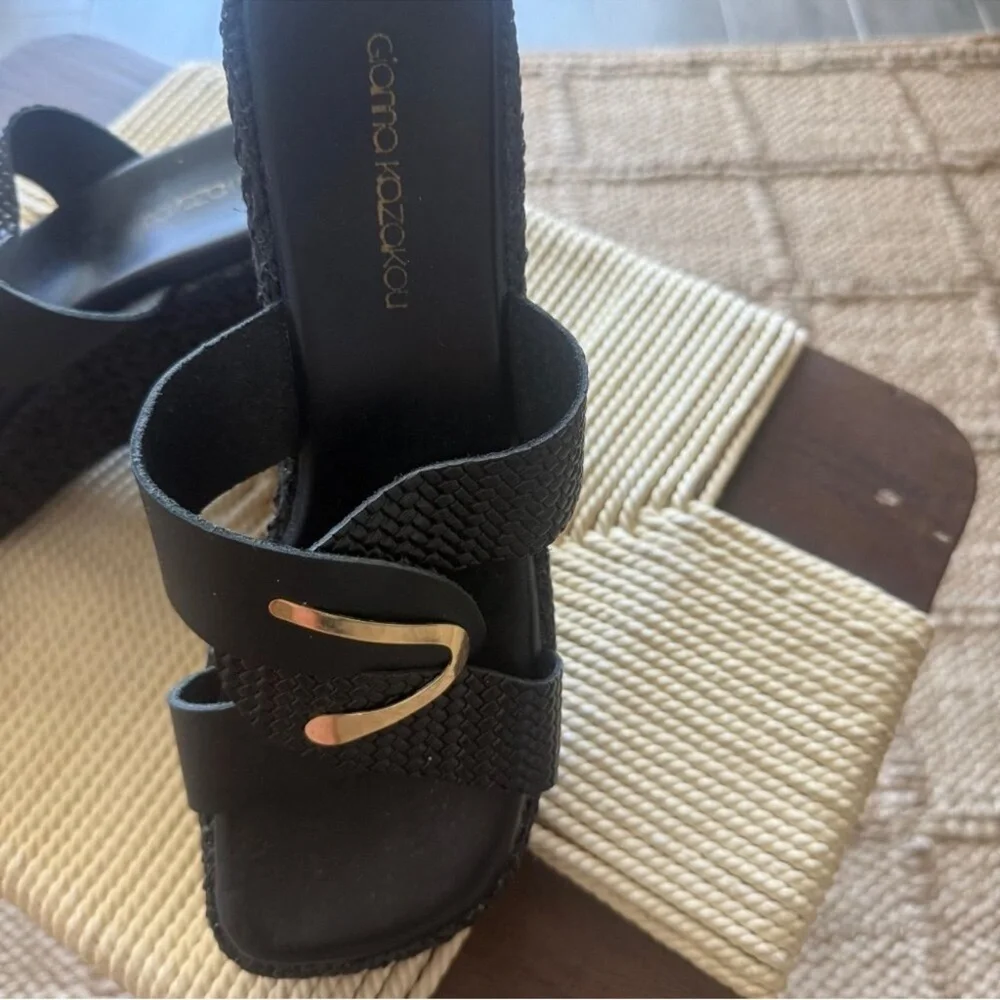 Gianna Kazakou Handmade Greek Black Leather Sandals – Size 40 (Never Worn) - Picture 7 of 8
